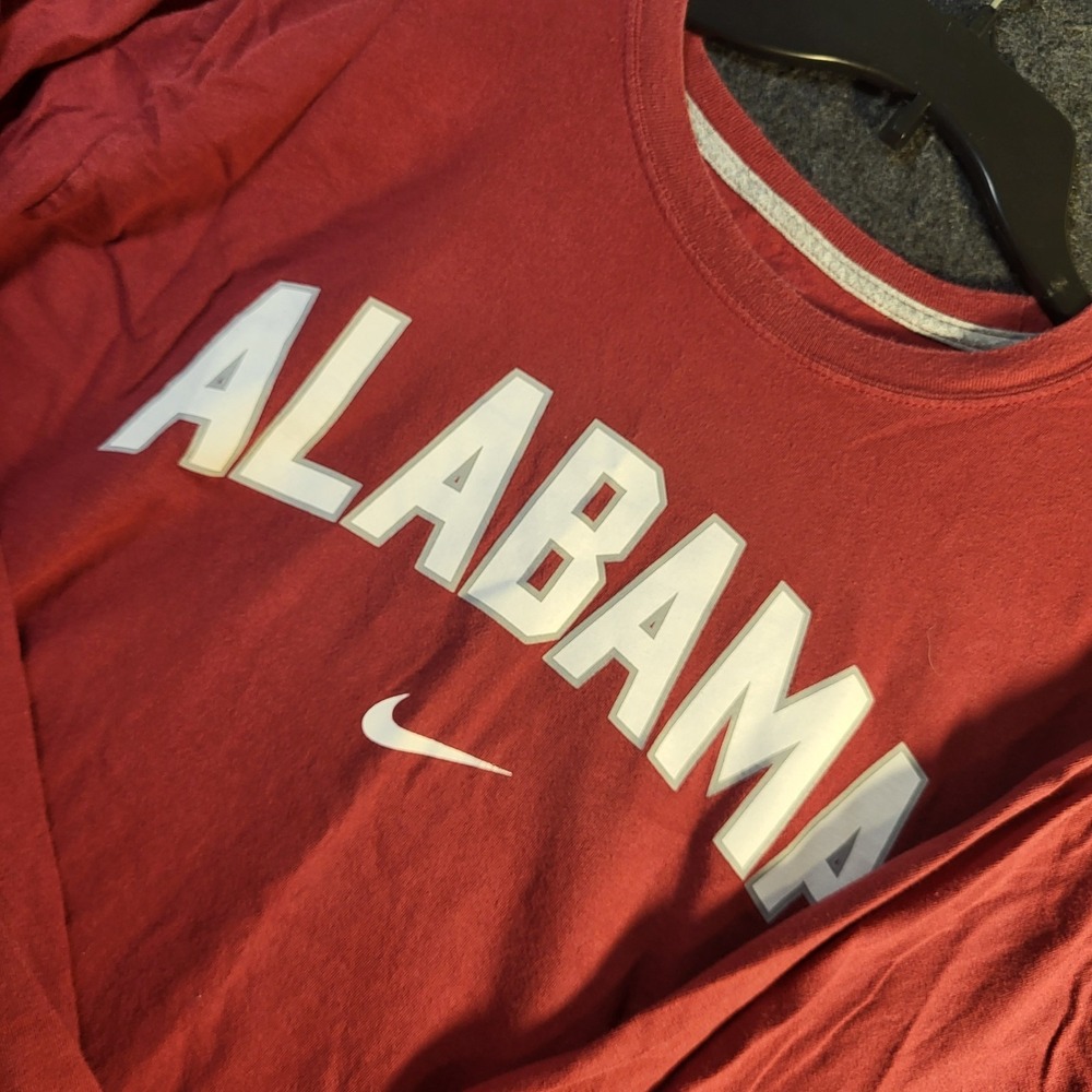 Alabama Crimson Tide Nike  Long Sleeve Shirt Men's XL Center Swoop